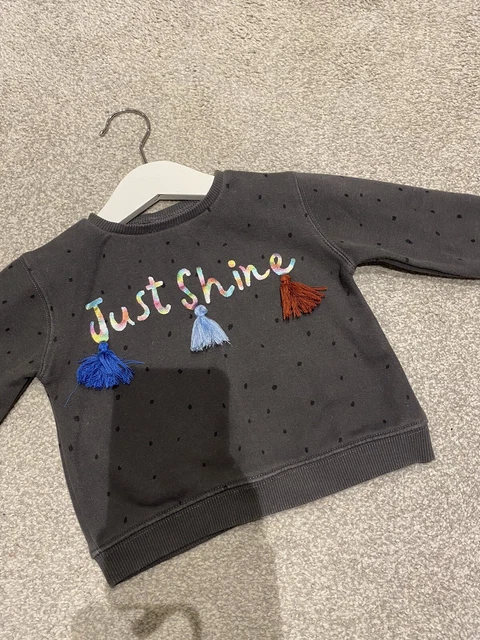 Baby Girl Grey ‘just shine’ Jumper by Zara, age 9-12 months