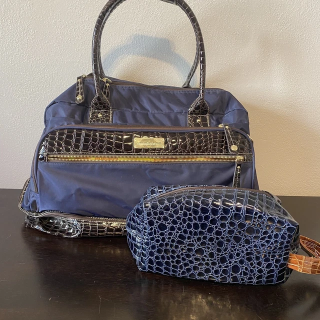 Samantha Brown Weekender - Navy & Brown Croc  - Travel Bag 3