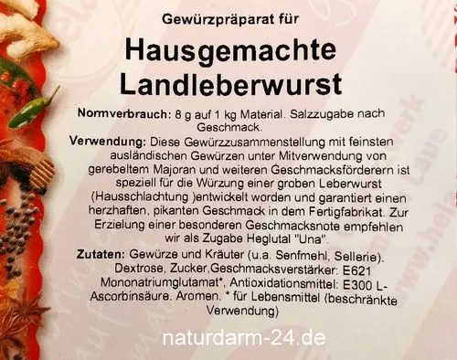 Hela Hausgemachte Landleberwurst, 400g Beutel, Gewürz, Gewürze,