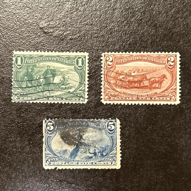 Trans Mississippi Expo 1, 2, 5 Cent Scott #285, 286, 288 Used