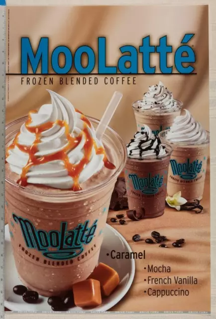 Dairy Queen Poster Backlit Plastic Moo Latte Frozen Blended Coffee 17x25 dq2