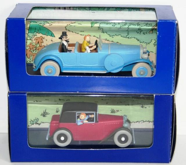 Lot 5 Voitures Tintin Atlas 1/43 - Jaguar Dépanneuse, MG - Collection Occasion