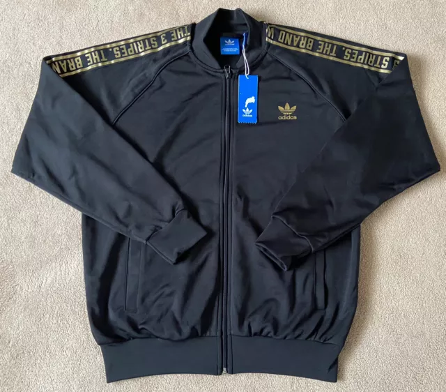 Adidas SST Track Top ‘THE BRAND WITH THE THREE STRIPES’ Gold Jacket LTD ED