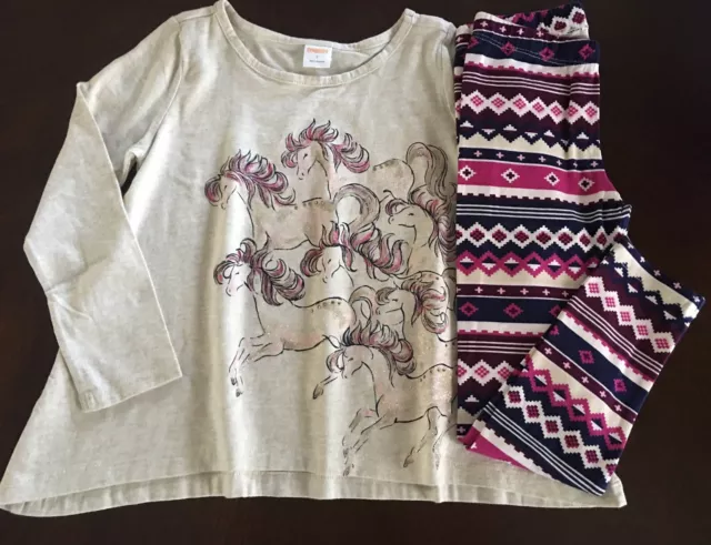 Nuova maglietta pony pony donna Gymboree e leggings Fair Isle 4 6