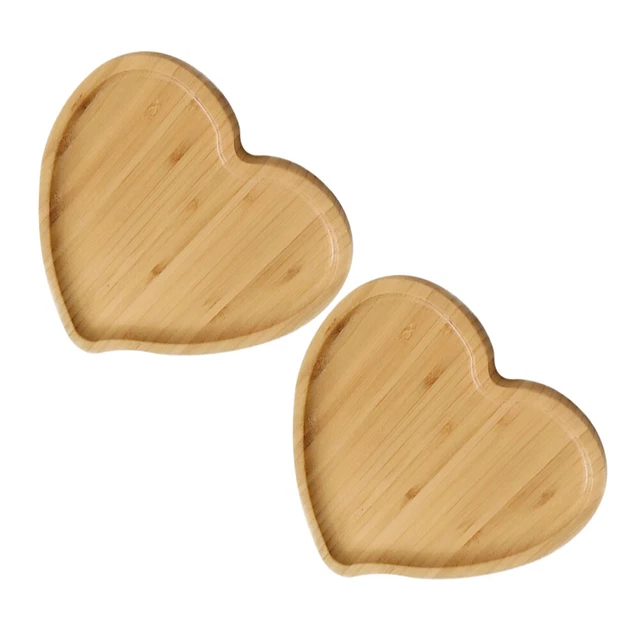 Bandeja de platos para servir platos de madera para el hogar 2 platos