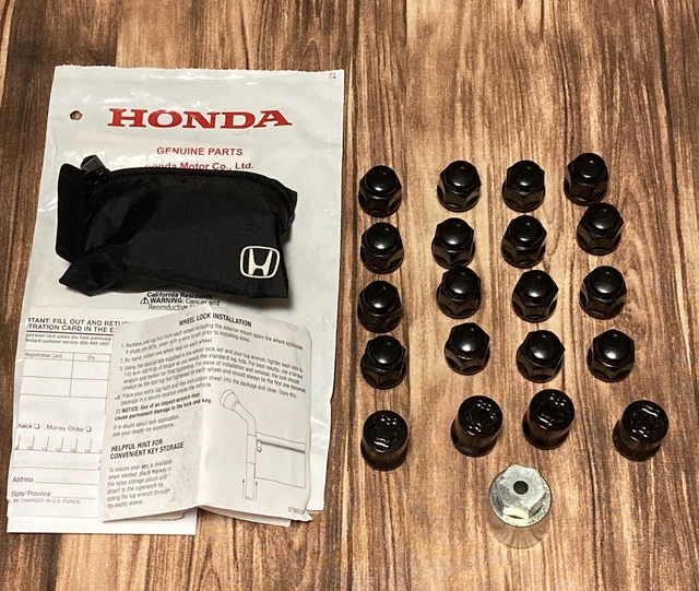 GENUINE OEM USED Honda Black Wheel lock set & black lug nuts Civic