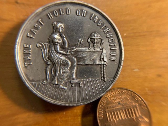1868 Silver School Medal for English Literature, Nice Condition SKU# 31661 1868 Silver School Medal for English Literature, Nice Condition SKU# 31661