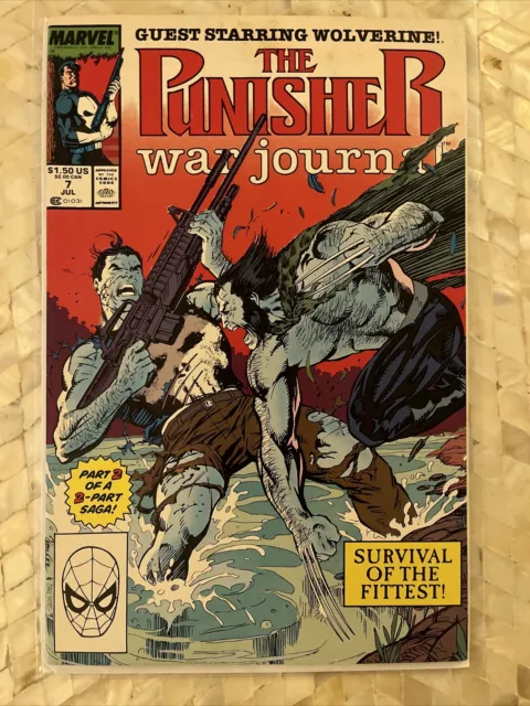 The Punisher War Journal #7 Wolverine Cover (1989) Marvel Comic