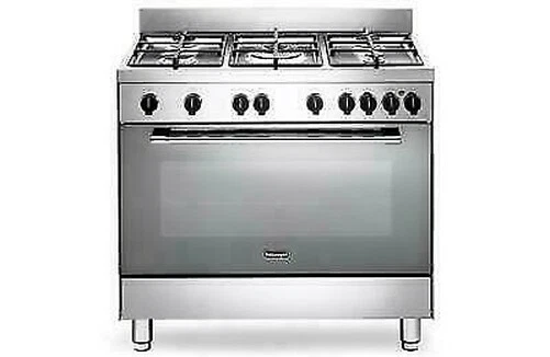 Delonghi GEMMA96GVED2 Cuisine 90X60 5 Brûleurs Triple Couronne Fonte Four Inox