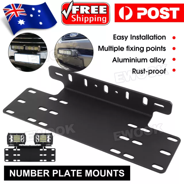 Number Plate Holder Mount Bracket Car Led Driving Light Bar Spot Licence