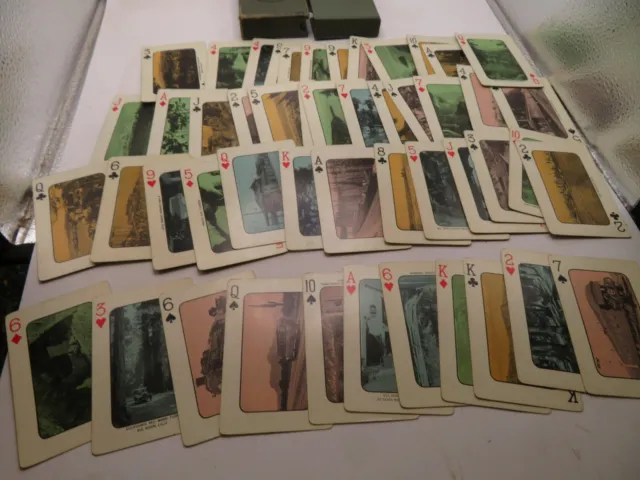 Vintage Souvenir Playing Cards, Southern Pacific Railroad Lines, missing 2 cards