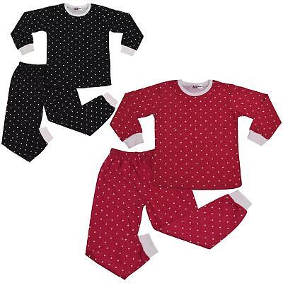 Kids Girls Boys Polka Dot Pyjamas Children PJs 2 Piece Cotton Set Nightwear