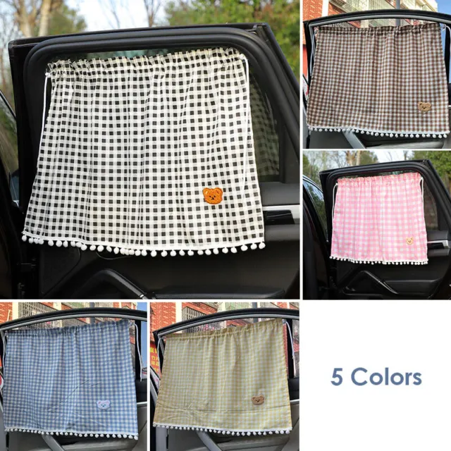 Car SunShade Curtains Cute Car Rear Side Window UV Protection Universal