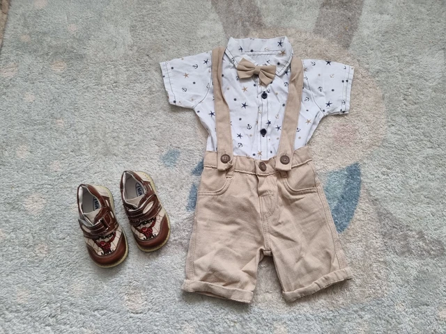 Set abbigliamento bambino 74-80 camicia pantaloni mosca abito scarpe