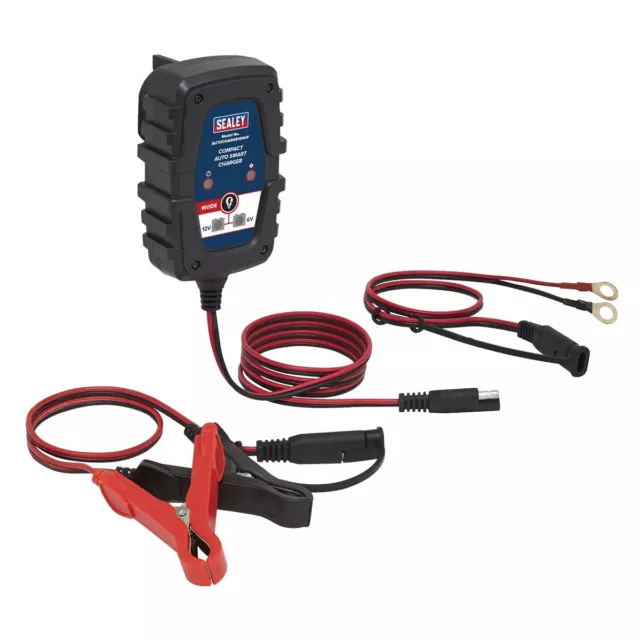 Sealey AUTOCHARGE100HF Compact Auto Smart Trickle Charger 1A 6 / 12V