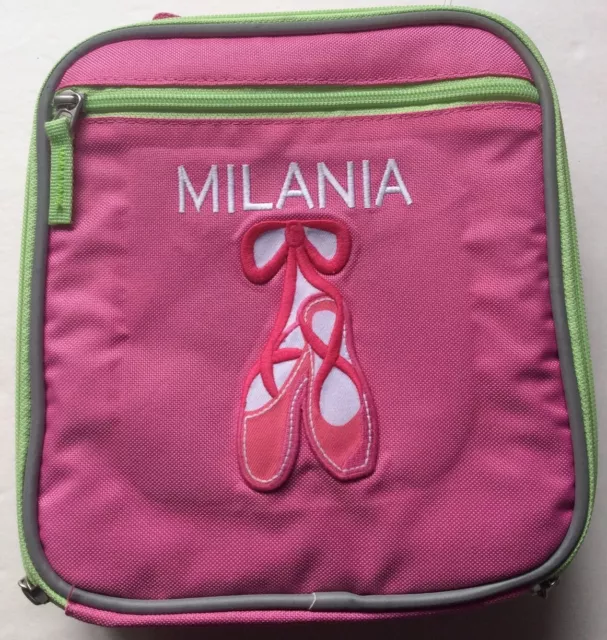 Pottery Barn Kids NWOT lunch bag box, Pink  monogramed with MILANIA  new
