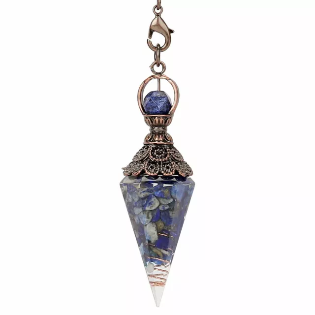 Natural Quartz Crystal Pendulum Healing Chips Stone Reiki Chakra Chain Pendant