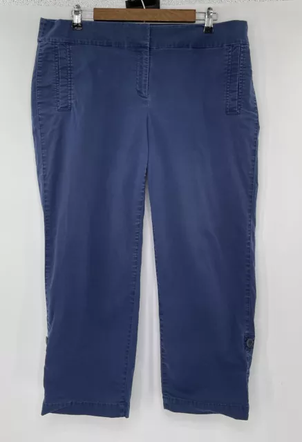 Eileen Fisher Women’s Blue Cropped Pants Cotton Tencel Blend Size Large