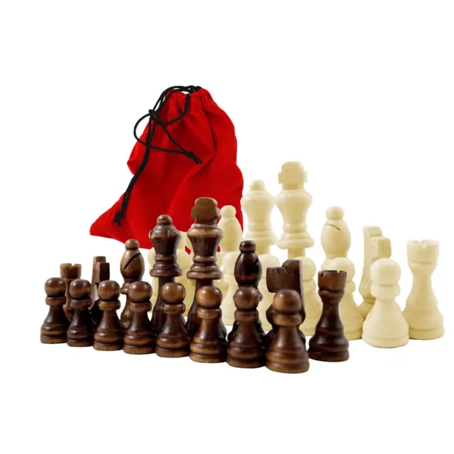 Schachfiguren aus Holz mit Filzgleiter Gr. XL in Beutel (Königshöhe 90 mm)
