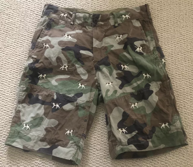 Polo Ralph Lauren Camouflage Shorts Size 30 Embroidered Hunting Dog Camo Pointer