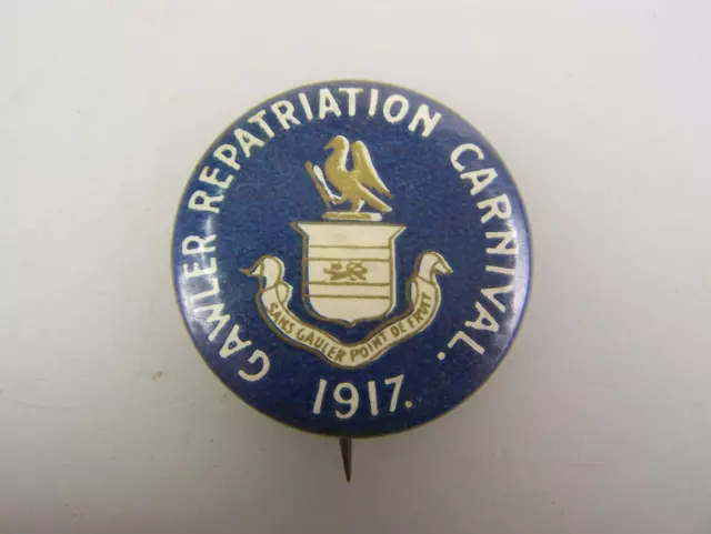 1917 pin back badge Gawler Repatriation Carnival                            3595