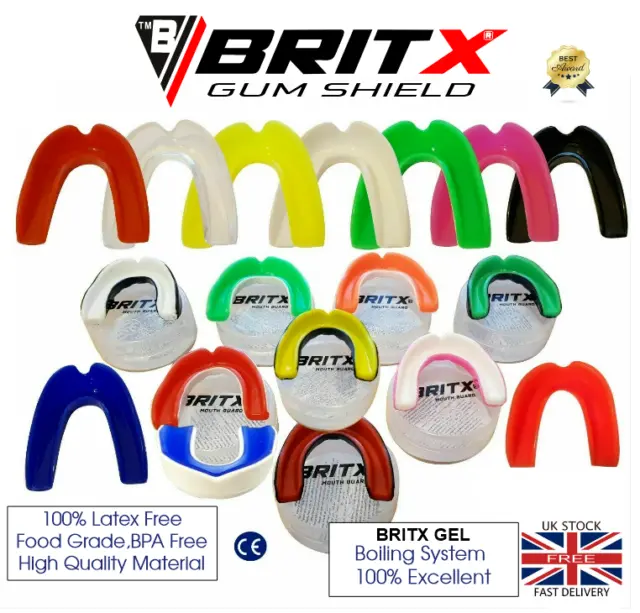 Boxing Mouth Guard Teeth Protection MMA BritX Gum Shield Rugby Senior-Junior