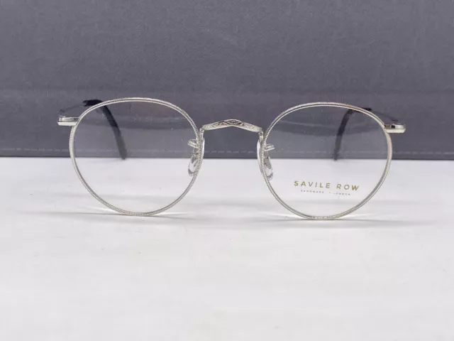 Saville Row Algha Brille Herren Damen Rund Panto Silber England