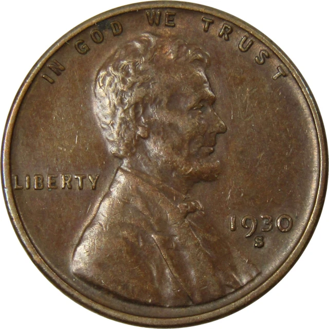 1930 S Lincoln Wheat Cent VF Very Fine Bronze Penny 1c Coin Collectible