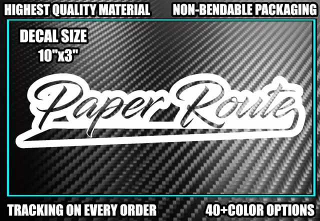 PAPER ROUTE Vinyl Decal Sticker Diesel Truck JDM Car Turbo Boost Hated Money Low