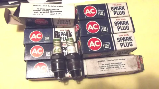 12 Ac Gm # 46S  Fire Ring,New Spark Plugs,Singles,New Old Stock,Made In Usa.
