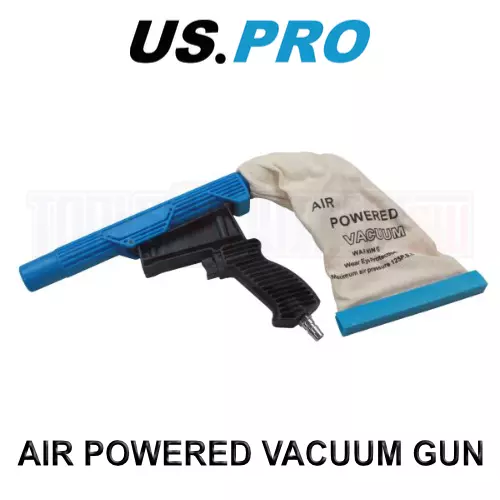 US PRO Tools Air Powered Vacuum Gun, 30mm Nozzle With Reusable Dust Bag 8788