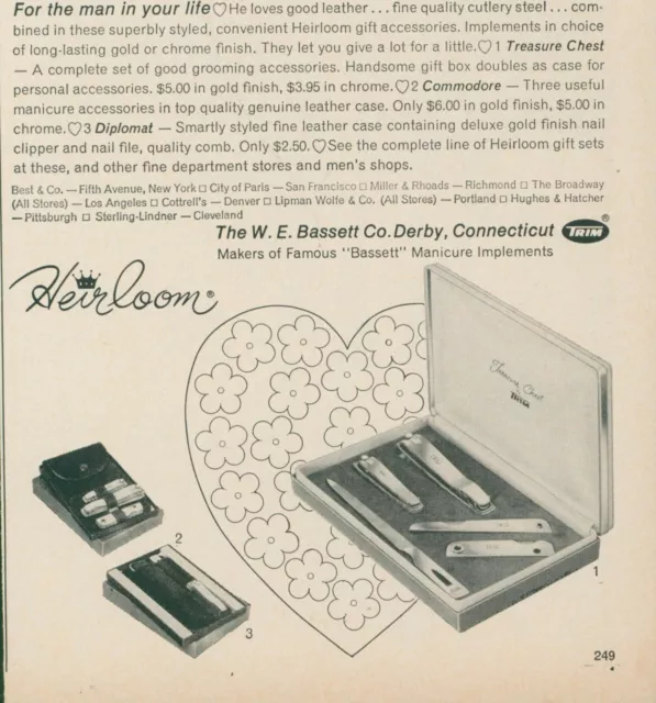 1965  Heirloom Manicure Implements Bassett Co Man In Life Vintage Print Ad GH2