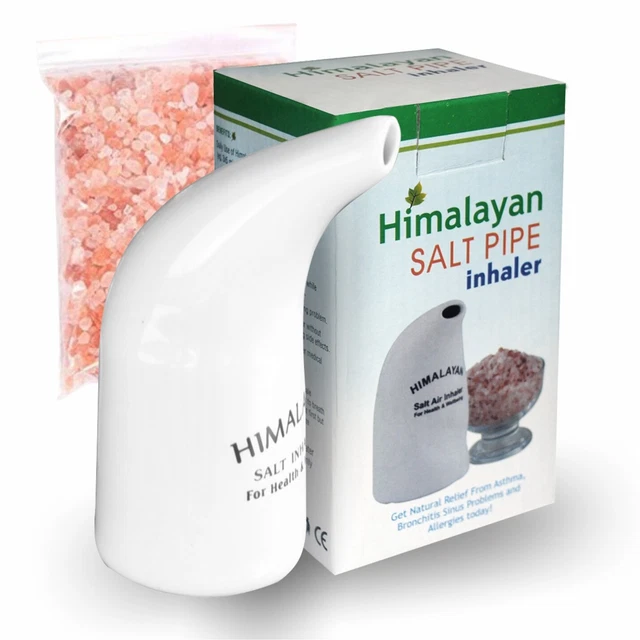 Himalayan Salt Inhaler Pipe Clean Air + Free Pure Natural Pink Rock Salt Bulk