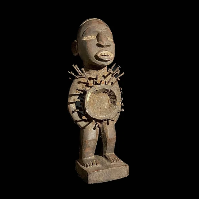 Vintage Hand African African Nkisi-Nkondi power figure, nail fetish, Congo-8058