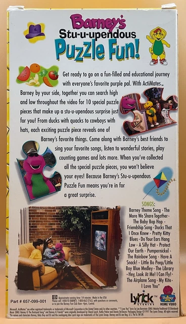 BARNEY BARNEY #39 S Stu u upendous puzzle amusant VHS 1997 **Acheter 2 BARNEY BARNEY #39 S Stu u upendous puzzle amusant VHS 1997 **Acheter 2