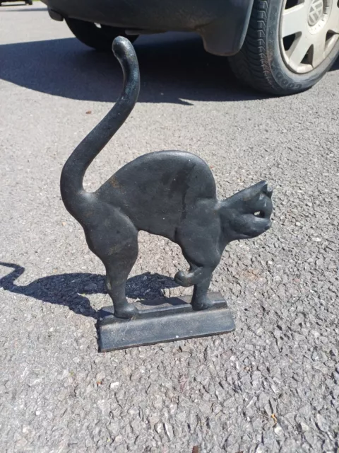 EMIG Black Cat Doorstop Cast Iron Vintage American Folk Art 1986 ??