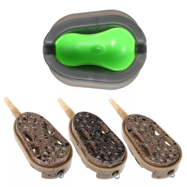 3pcs Fishing Feeder Mould Quick Release Moulds Carp Fishing Bait Holder H6P0