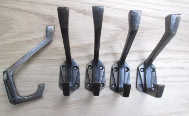 5 x CAST IRON OLD VINTAGE RETRO STYLE HAT AND COAT HOOKS HANGING HOOK PEG HANGER