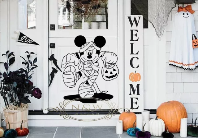 Mickey Mouse Mummy Halloween Disney Wall Window Door Sticker Business Home Decor