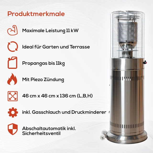 Gasheizer Heizstrahler Gas Gasheizstrahler Heizgerät Heizofen Terrassenstrahler 3
