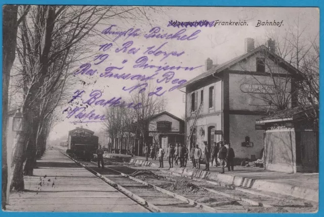 CPA allemande:WARMERIVILLE, Frankreich - Bahnhof / Gare / guerre 14-18 / 1915