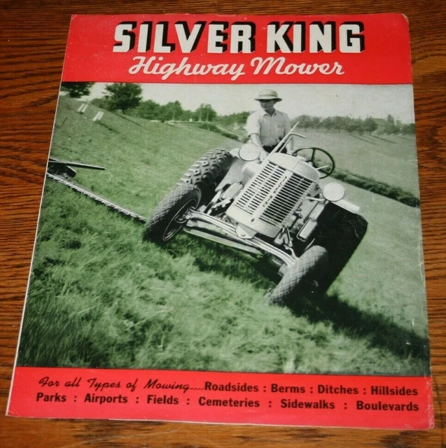 RARE SILVER KING Tractors Highway Mower Sales Brochure Plymouth Ohio ...