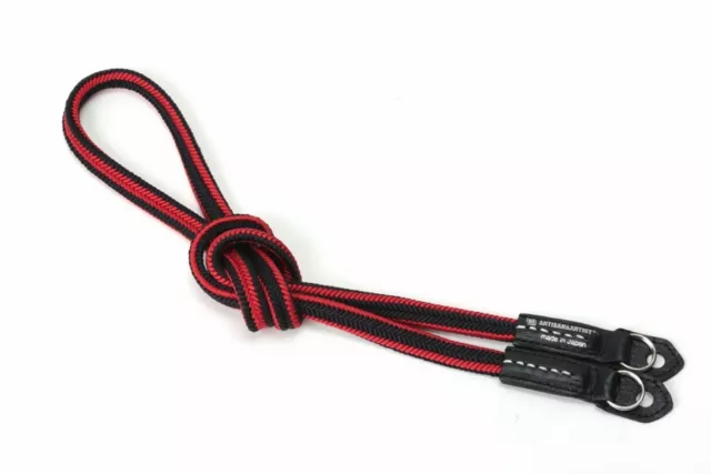 Artisan & Artist Kumihimo Silk Cord Camera Strap. ACAM 310N BLACK/RED