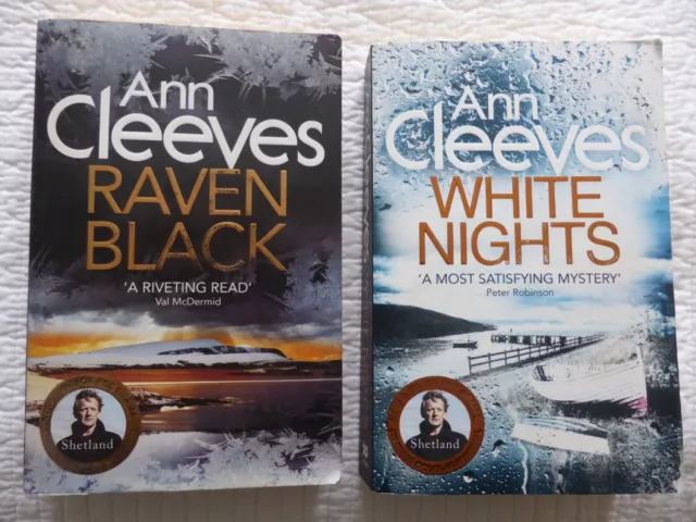 Ann Cleeves Shetland x2 paperback books Raven Black/White Nights preowned