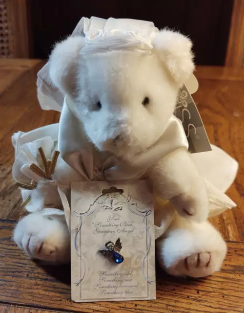 Russ Plush Bride  Bear White Lace And Promises 7” Wedding Stuffed w/charm