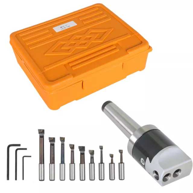 3 PCS Carbide Boring Tool Set 2 Inch Head 3MT Shank & 1/2" Boring Bar Set