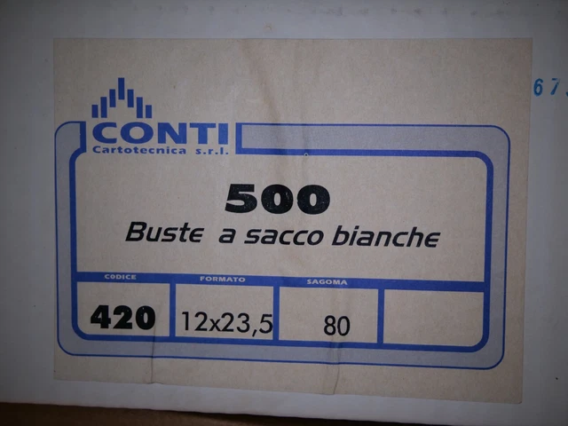 Buste a sacco 12x23,5, Confezione da 500 Pz - Bianche