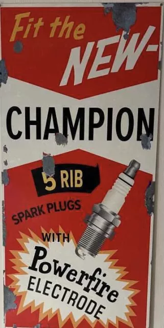 Champion Spark Plug  Tin Metal Sign Perfect Bar Man Cave Hot Rod