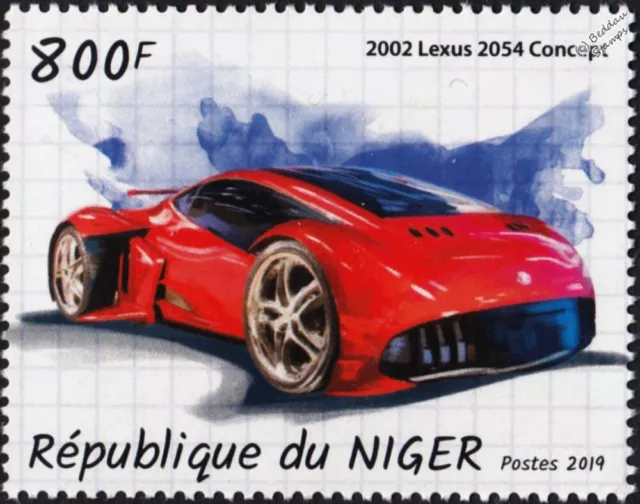 2002 LEXUS 2054 (Minority Report Film) Concept Car Automobile Stamp (2019 Niger)