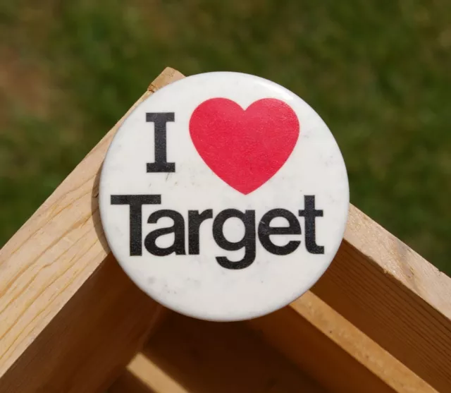 I "Heart" Target Love 2 1/4" Metal Lapel Pin Pinback Button